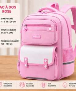 Sac à Dos Scolaire Enfant Ergonomique Grande Capacité | Primaire 6 à 12 Ans
